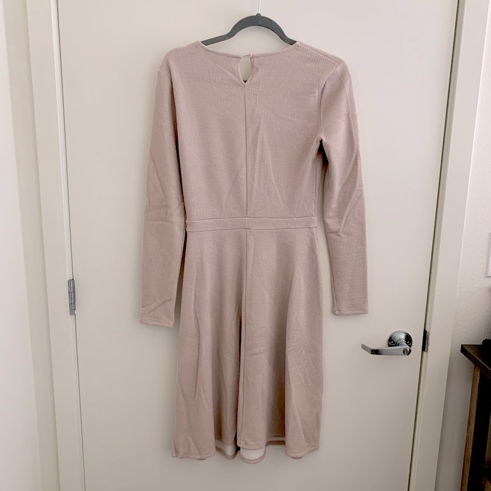 BCBG long sleeve beige/blush dress